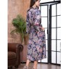 Длинный шелковый халат-кимоно Mia-Amore ETRO 3509, Цвет: темно-синий, Размеры: 4XL, изображение 2