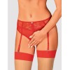 Сексуальные трусики с подвязками Obsessive DAGMARIE GARTER PANTIES, Цвет: красный, Размеры: XS/S