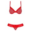 Сексуальный комплект Obsessive 827 SET, Цвет: красный, Размеры: S/M, изображение 3