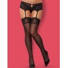 Чулки под пояс Obsessive MEROSSA STOCKINGS, Цвет: черный, Размеры: S/M