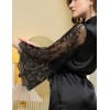 Атласный халат с кружевным рукавом Mia-Amore ESTER 7293 черный, Цвет: черный, Размеры: 2XL/3XL, изображение 3