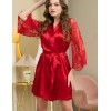 Атласный халат с кружевным рукавом Mia-Amore ESTER 7293 красный, Цвет: красный, Размеры: L/XL