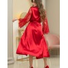 Длинный атласный халат пеньюар Mia-Amore ESTER 7299 красный, Цвет: красный, Размеры: S/M, изображение 2