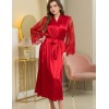 Длинный атласный халат пеньюар Mia-Amore ESTER 7299 красный, Цвет: красный, Размеры: S/M, изображение 5