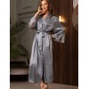 Атласный халат большого размера Mia-Amore JOANNA 7319 серебристый, Цвет: серебристый, Размеры: 4XL/5XL