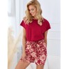 Пижама с шортами женская Taro 2888 JASMINE, Цвет: бордовый, Размеры: S