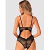 Полупрозрачное боди Obsessive OLVIDIA TEDDY, Цвет: черный, Размеры: XS/S, изображение 2