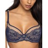 Мягкий кружевной бюстгальтер MAT PERCY bezowo-granatowy M-3530-2, Цвет: синий с бежевым, Размеры: 65E