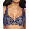 Кружевной бюстгальтер с плотной чашкой MAT PERCY bezowo-granatowy M-3530-22, Цвет: синий с бежевым, Размеры: 70B