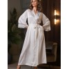 Длинный запашной халат из атласа Mia-Amore MELANI 7279, Цвет: молочный, Размеры: L/XL