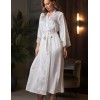 Длинный запашной халат из атласа Mia-Amore MELANI 7279, Цвет: молочный, Размеры: L/XL, изображение 3