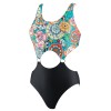 Купальник монокини с цветочным принтом UNICONF CBI227 V1 GARDEN OF DELIGHTS, Цвет: голубой/черный, Размеры: S, изображение 4