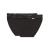 Набор трусов из хлопка Dim COTON FEMININE 4633 (2 шт) черный, Цвет: черный/черный, Размеры: XXS/XS, изображение 3