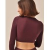 Кроп-топ с длинным рукавом MY MA965 berry, Цвет: бордовый, Размеры: L, изображение 2