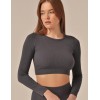 Кроп-топ с длинным рукавом MY MA965 iron, Цвет: графит, Размеры: L