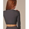 Кроп-топ с длинным рукавом MY MA965 iron, Цвет: графит, Размеры: L, изображение 2