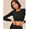 Кроп-топ с длинным рукавом MY MA965 nero, Цвет: черный, Размеры: L