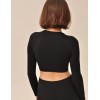 Кроп-топ с длинным рукавом MY MA965 nero, Цвет: черный, Размеры: L, изображение 2