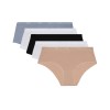 Набор хлопковых трусов Dim LES POCKETS COTON 4H01/5 черный/телесный/белый/серый - 5 штук, Цвет: черный/телесный/белы, Размеры: S/M, изображение 5