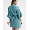 Халат кимоно из хлопкового муслина Esotiq LOONY 40634, Цвет: морская волна, Размеры: S, изображение 2