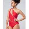 Красный закрытый купальник Opium SF-35, Цвет: красный, Размеры: L