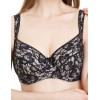 Бюстгальтер мягкий с подкроем Lina A 6017 / 6117 черно-серебристый пион, Цвет: черный/пион, Размеры: 90H