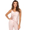 Атласная пижама топ и брюки Donna TIFFANI pyjamas BEIGE, Цвет: бежевый, Размеры: L