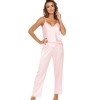 Атласная пижама топ и брюки Donna TIFFANI pyjamas PINK, Цвет: розовый, Размеры: S, изображение 2