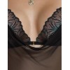 Соблазнительная сорочка с трусиками Passion DELIENA CHEMISE, Цвет: черный, Размеры: S/M, изображение 3