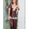 Шелковая пижама Mia-Amore MARILIN 3106 шоколадный, Цвет: шоколадный, Размеры: M, изображение 3