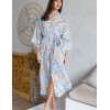Длинный халат из вискозы Mia-Amore PALM BEACH 1989, Цвет: голубой, Размеры: 4XL/5XL