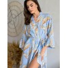 Длинный халат из вискозы Mia-Amore PALM BEACH 1989, Цвет: голубой, Размеры: 4XL/5XL, изображение 5