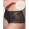 Кружевные трусы шорты Leilieve SEDUCTION C1600 seta, Цвет: seta (молочный), Размеры: S