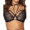 Кружевной полумягкий бюстгальтер Kinga RACHEL ALICE 1061-BC, Цвет: черный+бежевый, Размеры: 65K
