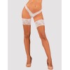 Чулки с кружевной коронкой Obsessive HEAVENLLY STOCKINGS, Цвет: белый, Размеры: M/L