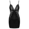 Черная сорочка + стринги Obsessive MADERRIS CHEMISE, Цвет: черный, Размеры: XS/S, изображение 3