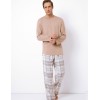 Пижама мужская со штанами Aruelle AIDEN, Цвет: серый/бежевый, Размеры: L, изображение 2