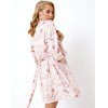 Атласный халат Aruelle ASTRID, Цвет: бежевый/розовый, Размеры: S, изображение 2