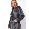 Плюшевый женский халат Aruelle EVA DARK GREY, Цвет: темно-серый, Размеры: 2XL
