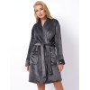 Плюшевый женский халат Aruelle EVA DARK GREY, Цвет: темно-серый, Размеры: 2XL, изображение 2