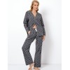Фланелевая пижама женская с брюками Aruelle JOY, Цвет: темно-серый, Размеры: XS, изображение 2