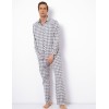 Фланелевая мужская пижама Aruelle SAMUEL, Цвет: серый/белый, Размеры: M, изображение 2