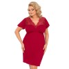 Бордовая сорочка с короткими рукавами Donna DORIS PLUS nightdress, Цвет: бордовый, Размеры: 5XL