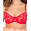 Кружевной мягкий бюстгальтер балконет Lina A 3069 красный, Цвет: красный, Размеры: 75G