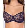 Кружевной мягкий бюстгальтер балконет Lina A 3069 темно-синий, Цвет: темно-синий, Размеры: 70D