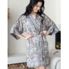 Короткий шелковый халат Mia-Amore AMELY 5043 серый, Цвет: серый, Размеры: S/M