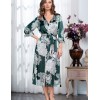 Длинный халат на пуговицах шелк Mia-Amore AGATA 3709, Цвет: зеленый, Размеры: 2XL, изображение 3