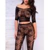 Кружевной комплект топ + леггинсы Chilirose 4661 SET черный, Цвет: черный, Размеры: S/M