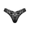 Кружевные трусики стринги Obsessive DONNA DREAM THONG, Цвет: черный, Размеры: M/L, изображение 4