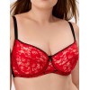 Бюстгальтер с мягкими кружевными чашками Lina A 6010 черно-красный, Цвет: черно-красный, Размеры: 75B